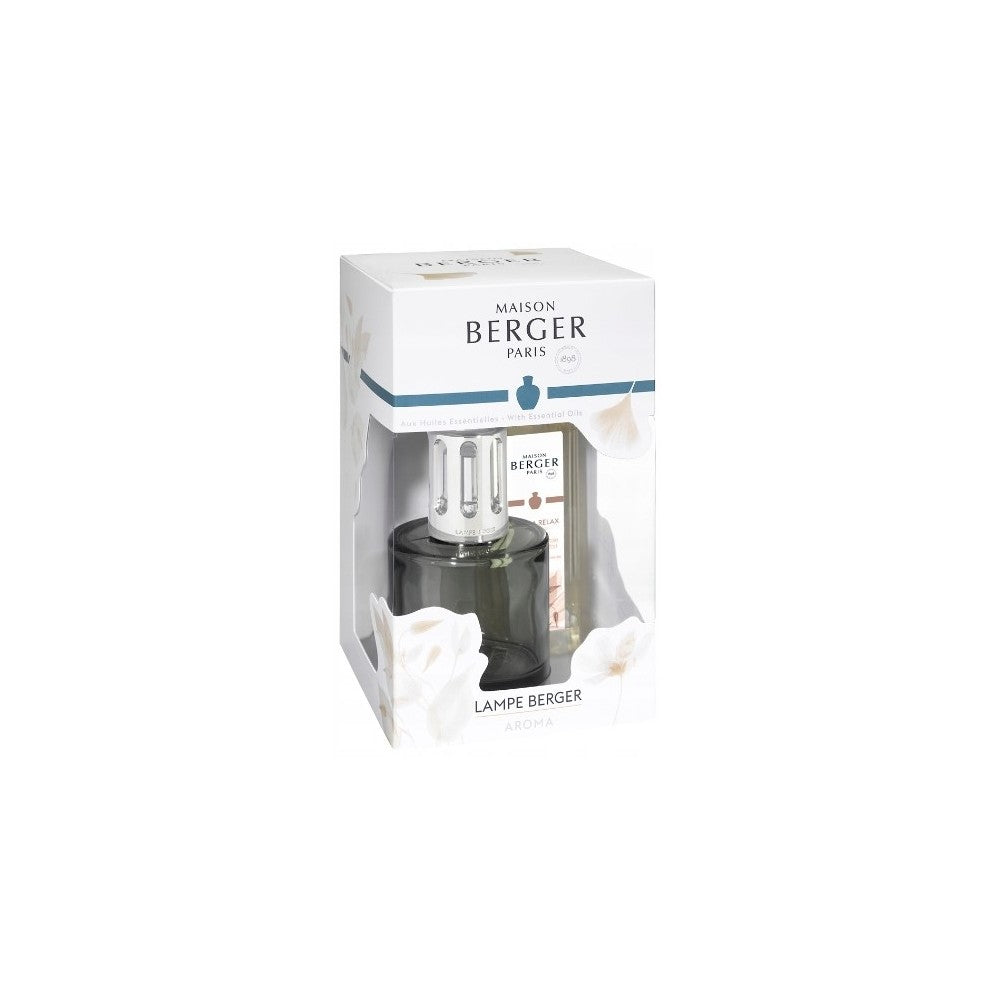 Maison berger paris Conjunto de presente com lâmpada catalítica Aroma Relax cinza + enchimento Sweet Orient 250ml