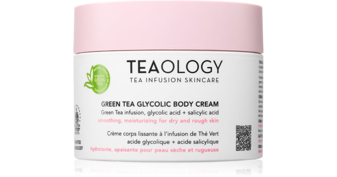 Teaology Zielona herbata Glikolowy wygładzający krem nawilżający do ciała 260ml