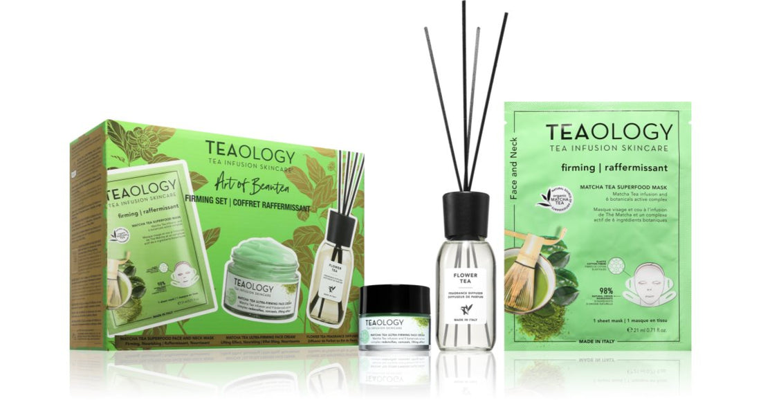 Teaology Zestaw ujędrniający do herbaty Matcha. 3-częściowe pudełko upominkowe