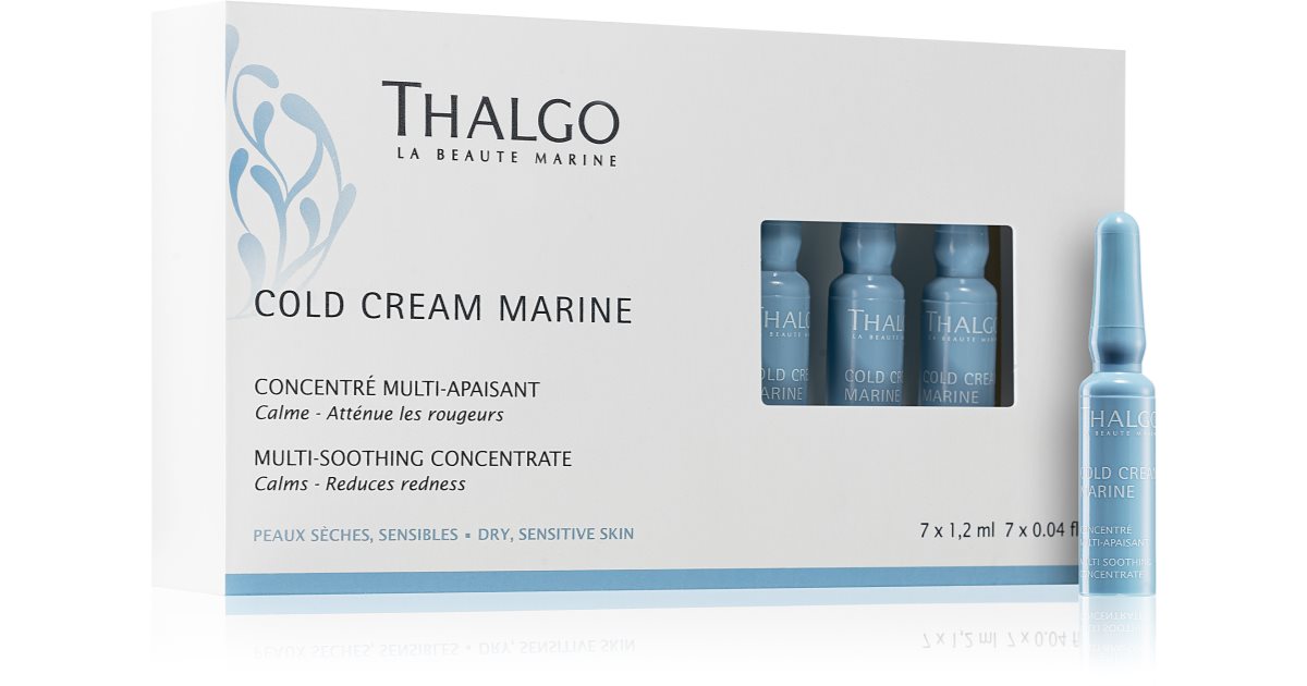 Thalgo Cold Cream Marine Multi-lugnande regenererande koncentrat för känslig och irriterad hud 7x1,2 ml