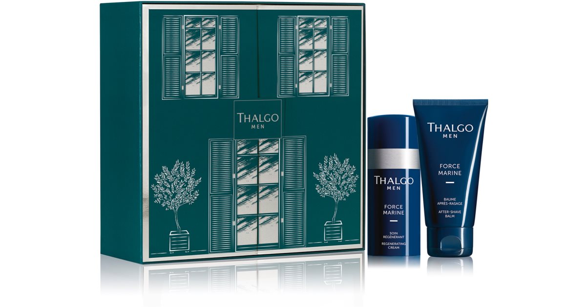 Thalgo Gaveeskesett (for menn) alkoholfri post-shave balm 75 ml + anti-rynke regenererende ansiktskrem 50 ml