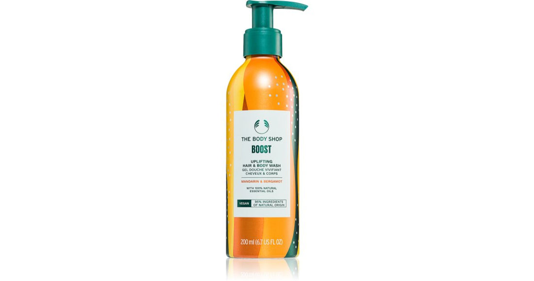 The Body Shop Mandarin &amp; Bergamot shampoo til hår og krop 200 ml