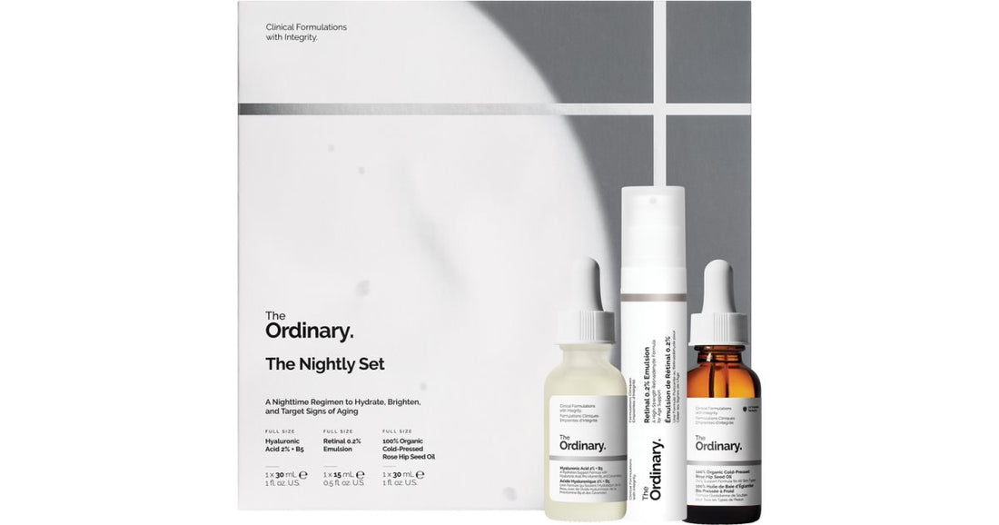 The Ordinary Die Nightly Set Geschenkbox (gegen die Zeichen der Hautalterung) 3-tlg