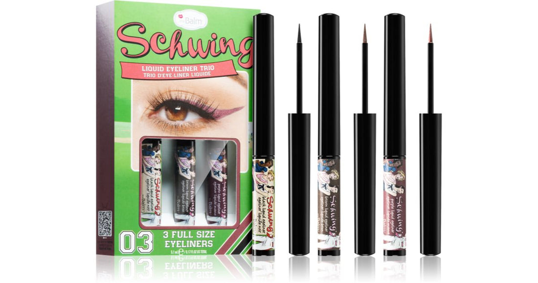 theBalm Schwing® Eyeliner w płynie Trio długotrwały 3x1,7 ml