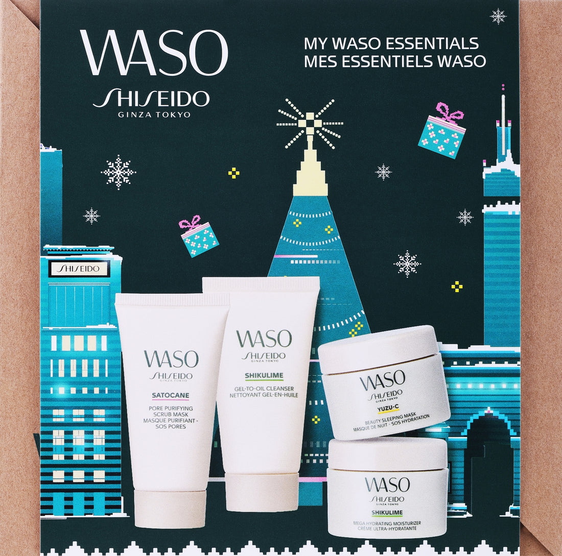 Set Shiseido Waso Holiday Kit (mask/30ml + gel/30ml + mask/15ml + cr/15ml)