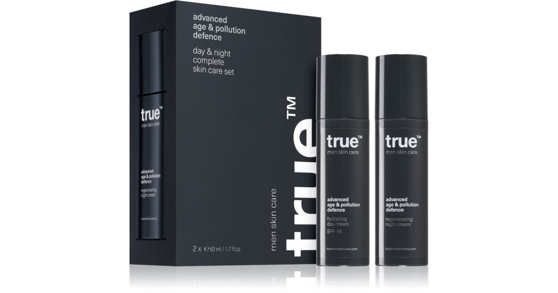 komplet sæt til dag og nat hudpleje True Men Skin Care