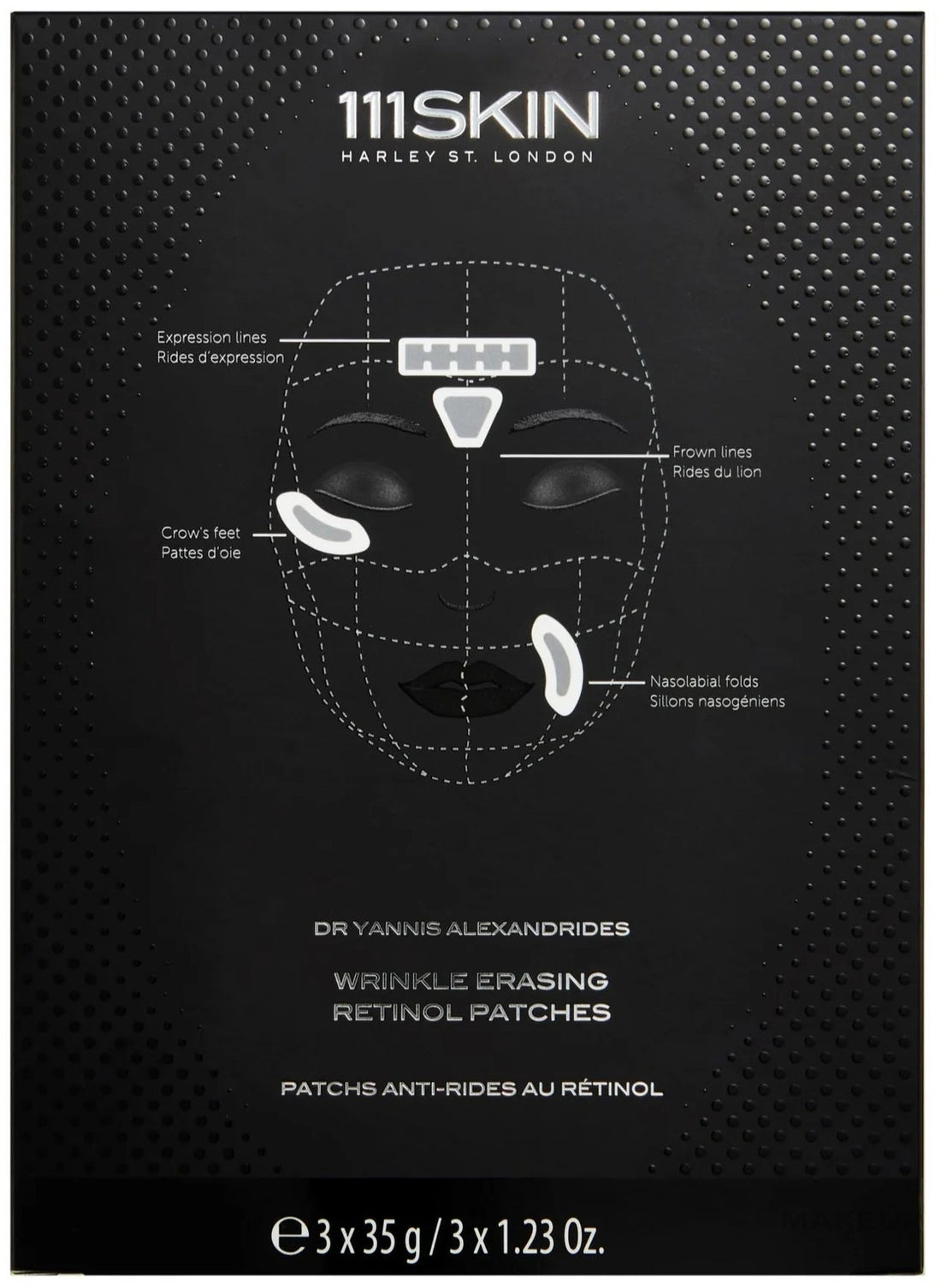 Set di dischetti per il viso al retinolo 111SKIN Wrinkle Erasing Retinol Patches 3 x 35 g