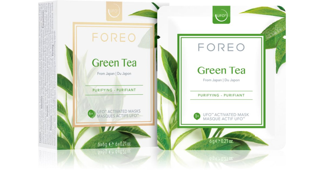 FOREO UFO™ Green Tea maschera rinfrescante e lenitiva 6× 6 g