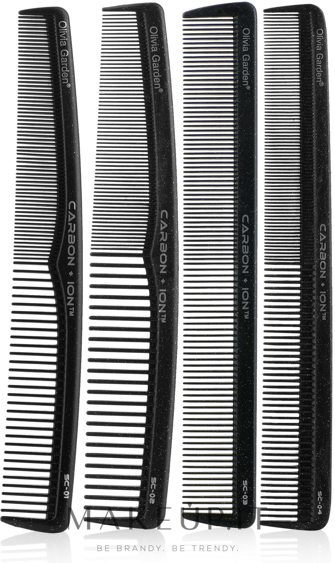 Set di pettini SC Olivia Garden Carbon 4 pz.