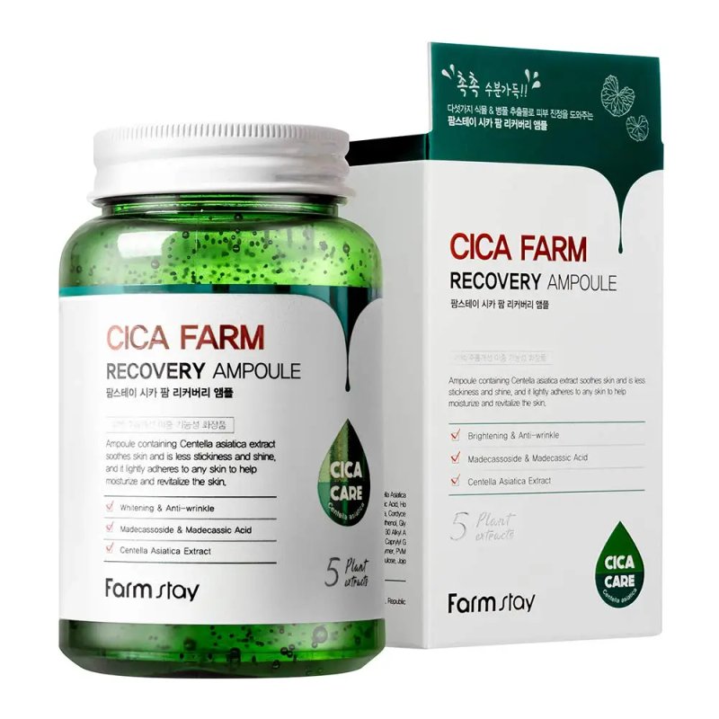 Sérum facial de centella asiática FarmStay Cica Farm Recovery Ampoule 250 ml