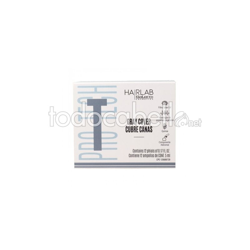 Lozione per la colorazione dei capelli grigi Salerm Cubre Canas 12 x 5 ml