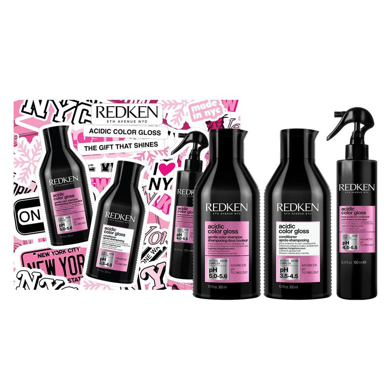 Set Redken Acidic Color Gloss (shm/300ml + cond/300ml + spray/190ml)