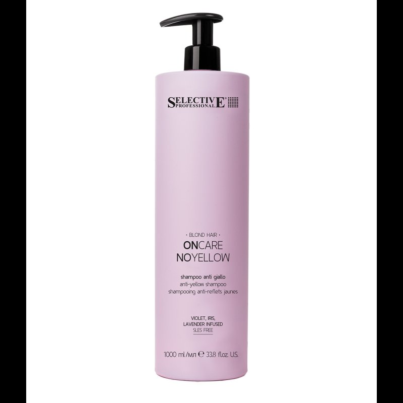 Shampoo con pigmenti viola per neutralizzare il giallo dei capelli Selective Professional OnCare NoYellow Shampoo 1000 ml