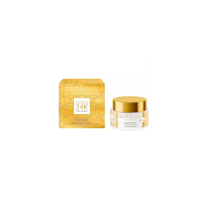 קרם פנים "Elisir della giovinezza", 45+ Dermika Gold 24K קרם פנים 45+ 50 ml 