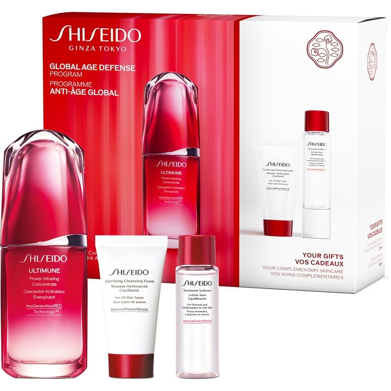 Set Shiseido Ultimune Global Age Defence Set (conc/50ml + foam/30ml + softner/30ml)