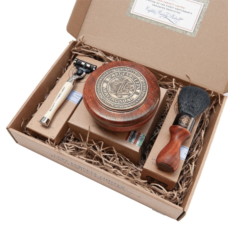 Set Captain Fawcett (sh/soap/110g + sh/brush/1pcs + razor/1pcs)