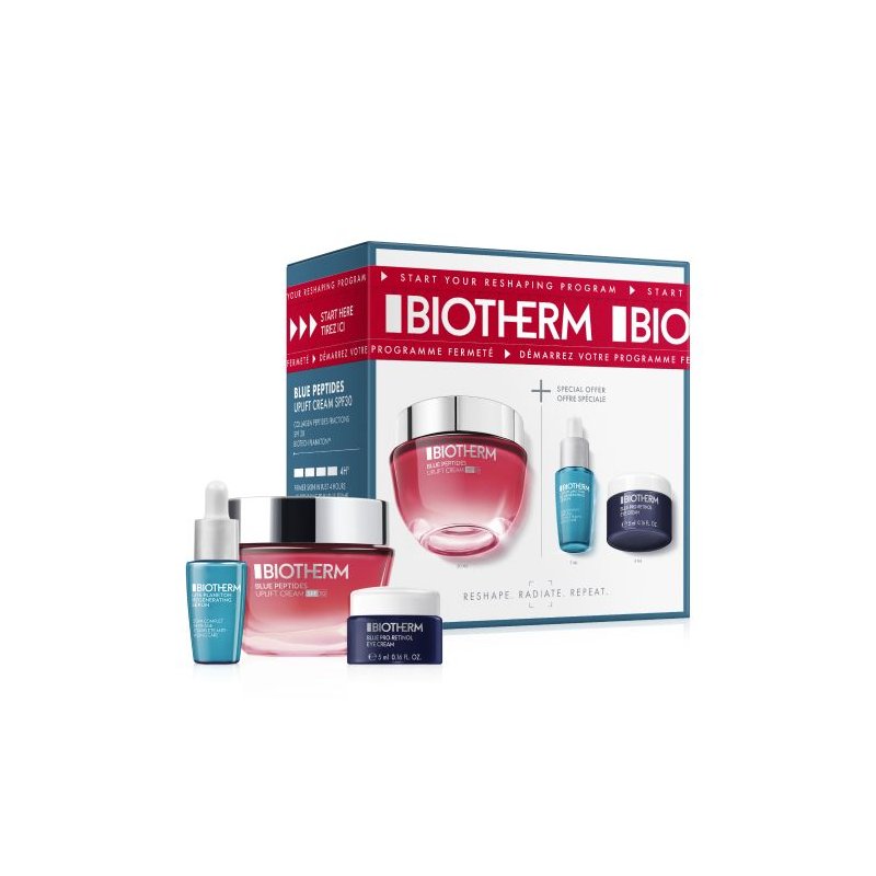 Set per la cura del viso Biotherm Blue Peptides Routine Set (cr/50ml + ser/7ml + eye/cr/5ml)