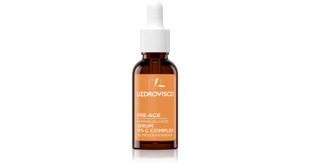 Uzdrovisco Pre-Age 15% C Complex ser iluminator normalizat pentru față cu vitamina C 30 ml