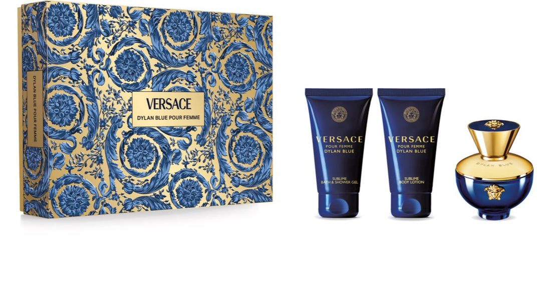 Versace Caixa presente feminina Dylan Blue EDP 50 ml + gel de banho e banho 50 ml + leite corporal 50 ml