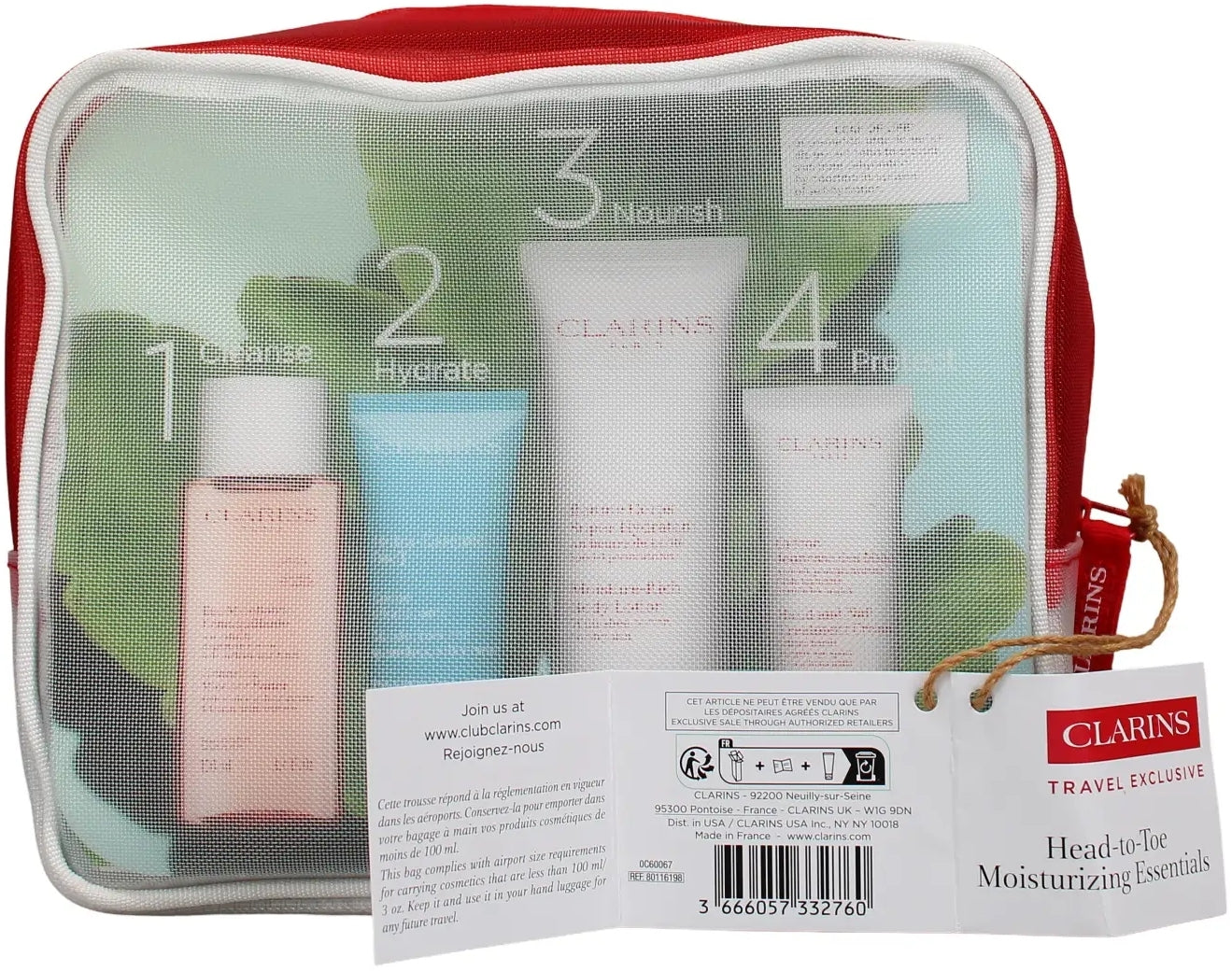 Set, 6 prodotti Clarins Head-To-Toe Moisturizing Essentials Set
