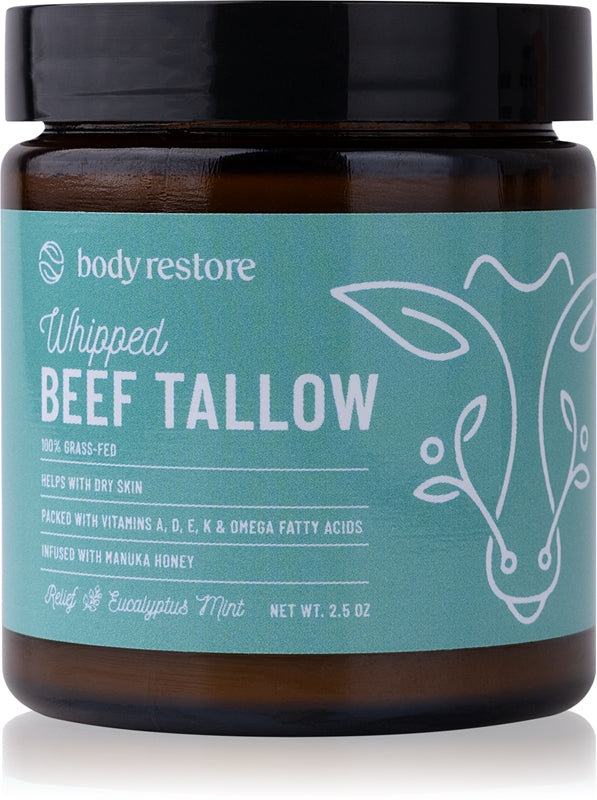 Body Restore ホイップド ビーフタロウ バーム ユーカリ &amp; ミント ボディ用栄養クリーム 73 ml 