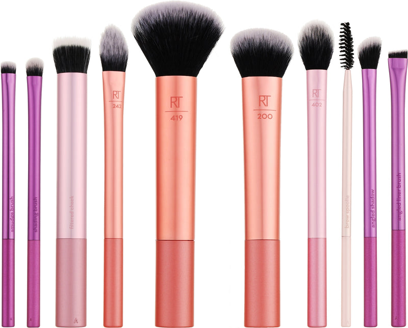 Set di pennelli per trucco con pochette, 10 pezzi Real Techniques Best-Selling Blends Set