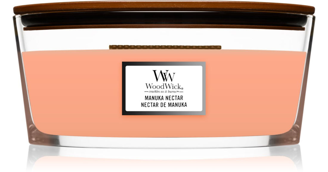 Woodwick Ароматическая свеча Manuka Nectar с деревянным фитилем (Hearthwick), 16 унций