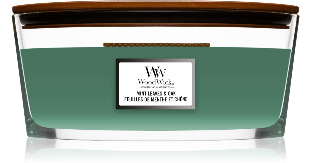 Woodwick Foglie di Menta &amp; Rovere 453,6 g candela