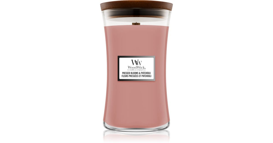 Woodwick Pressed Blooms &amp; Patchouli 609,5 g ljus