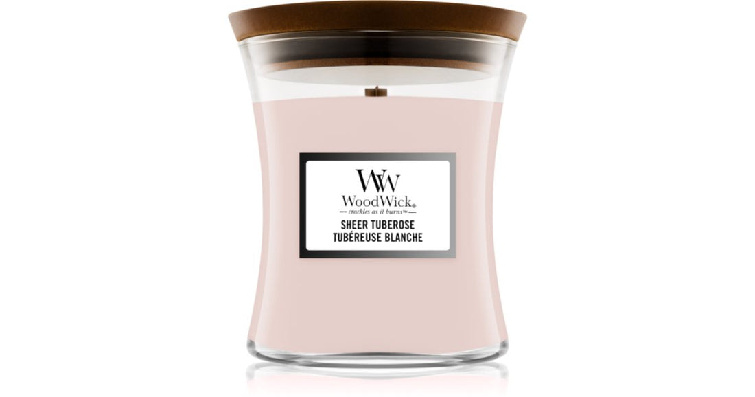 Woodwick Αρωματικό κερί Sheer Tuberose 609 γρ