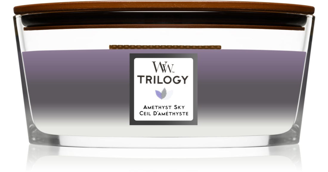 Świeca Woodwick Trilogy Amethyst Sky o pojemności 16 uncji