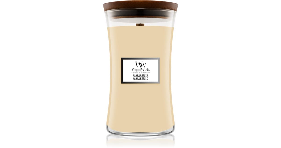 Woodwick Vanilja -myskin hajustetut kynttilät 610 g