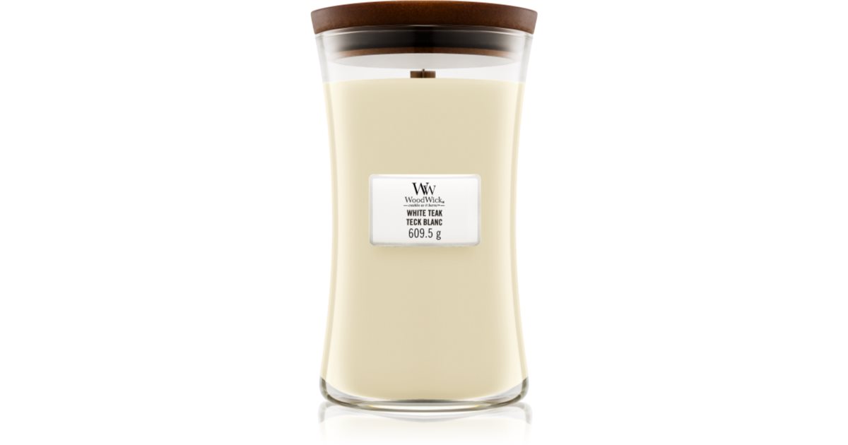 Woodwick vela perfumada Teca Blanca con mecha de madera 609,5 g