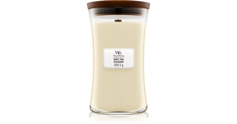 Woodwick Vela perfumada Teca Branca com pavio de madeira 609,5 g