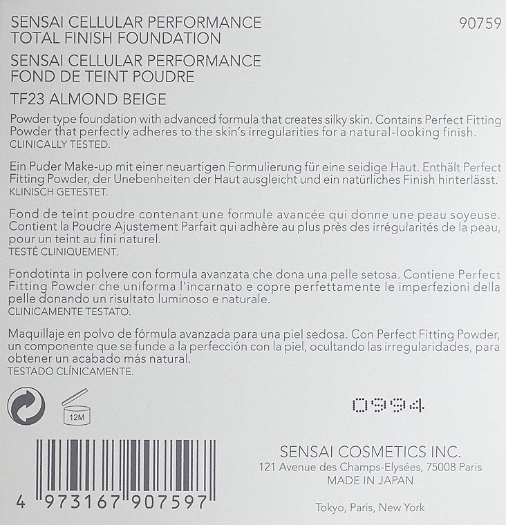 Sensai Cellular Performance Total Finish Fondotinta TF23 Almond Beige