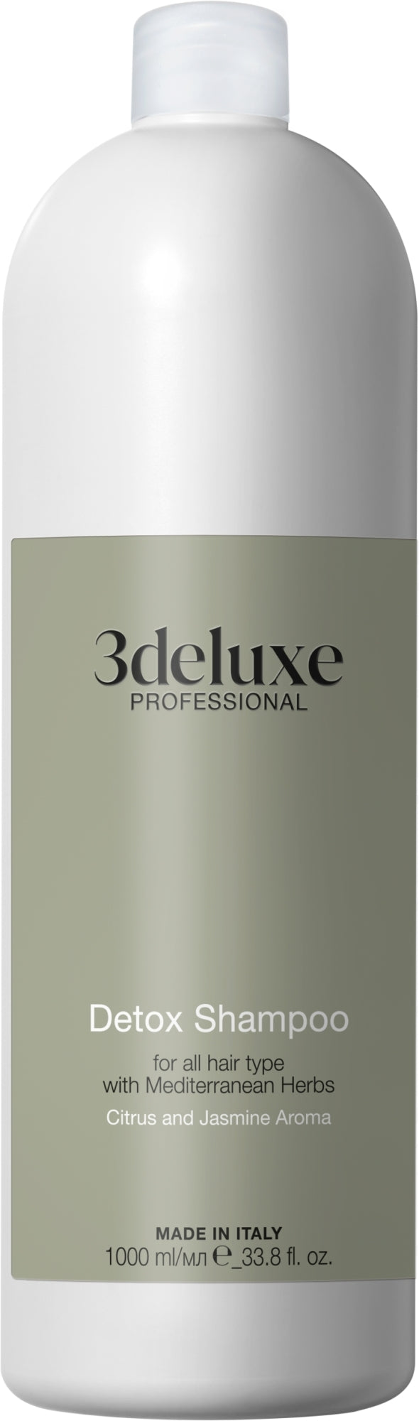 Shampoo detox rigenerante per tutti i tipi di capelli con erbe mediterranee 3DeLuXe Detox Shampoo For All Hair Type With Mediterranean Herbs 1000 ml