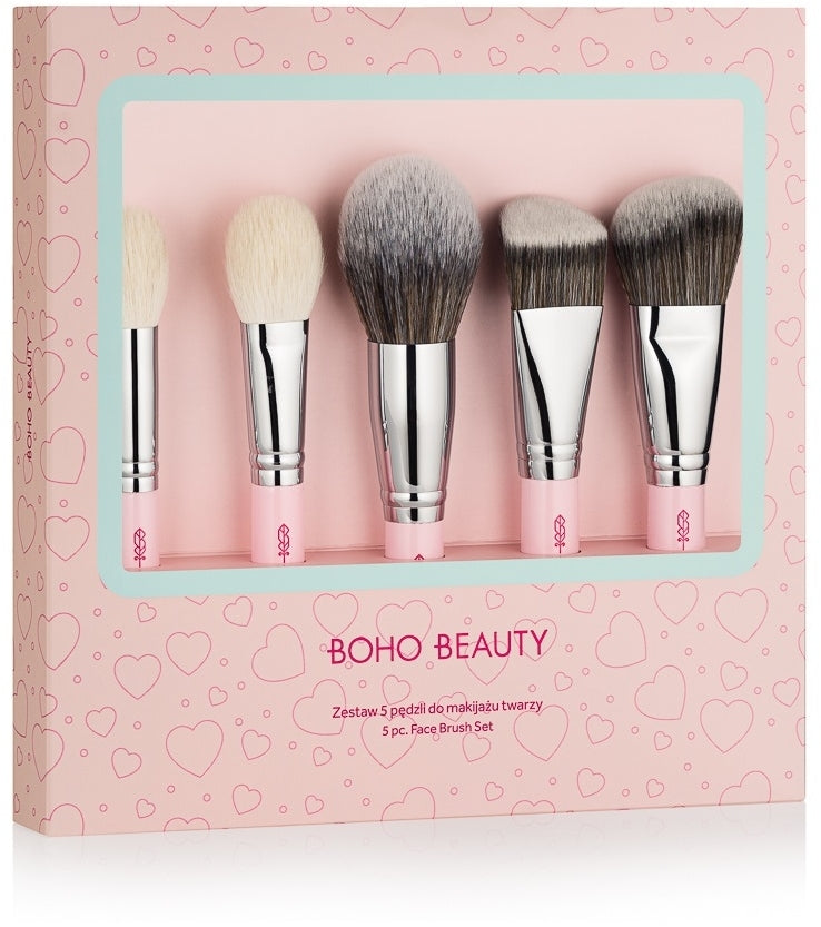 Set pennelli trucco, 5 pezzi Boho Beauty Love Color Face Brush Set 5 pz.