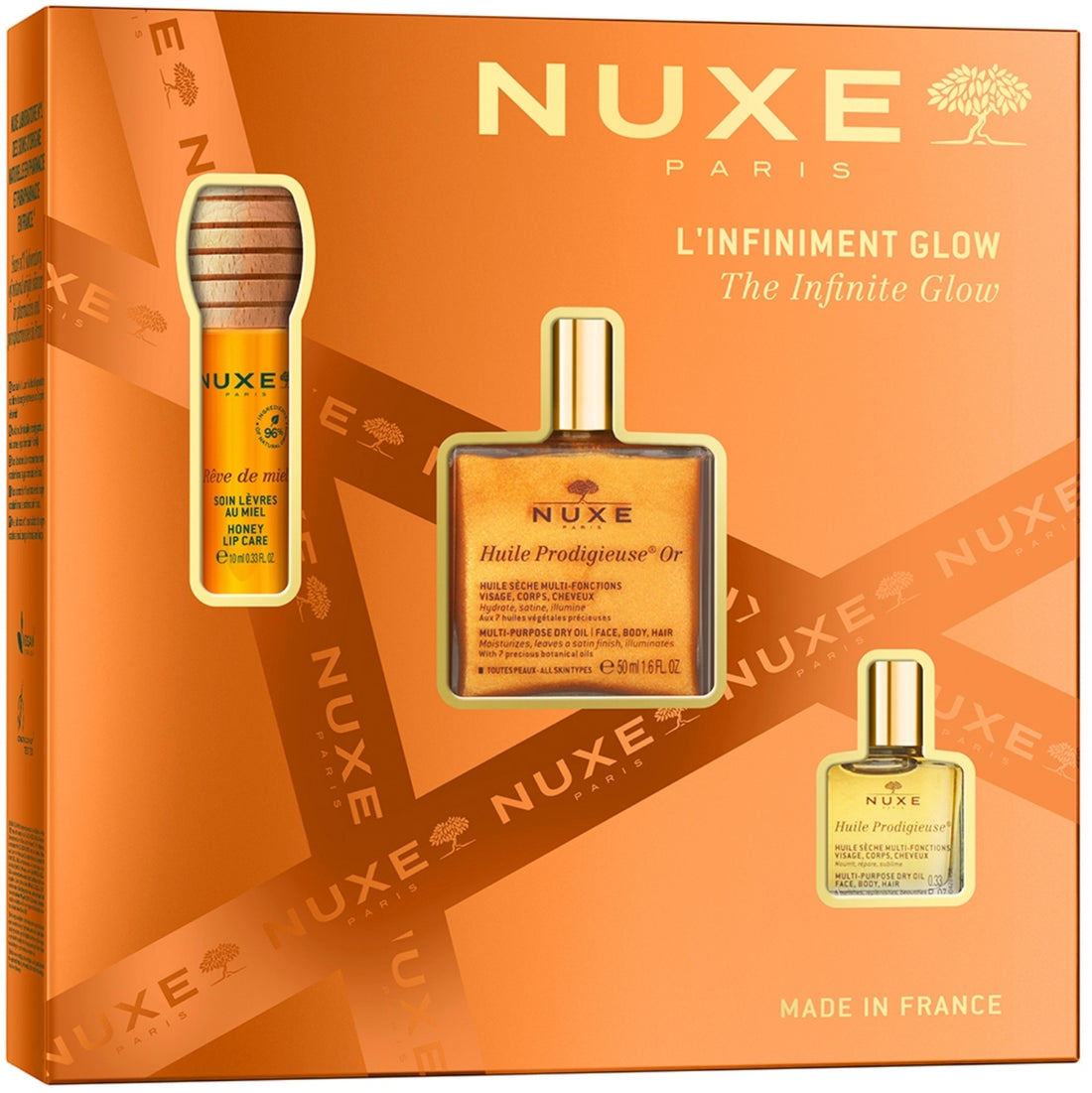 Set Nuxe Huile Prodigieuse The Infinite Glow Set (oil/50ml + oil/10ml + lip/care/10ml)
