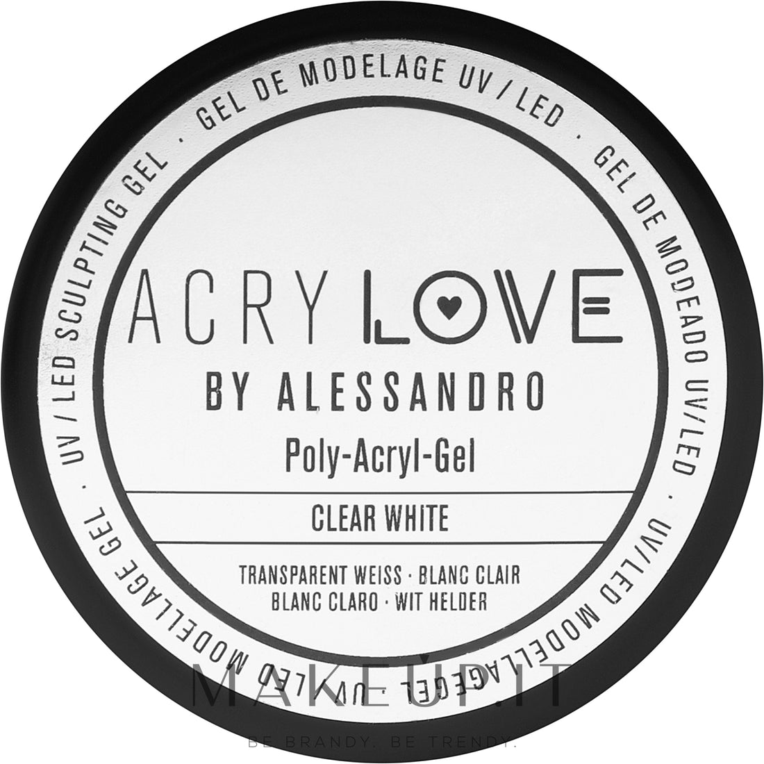 Gel per unghie poliacrilico Alessandro International AcryLove Poly-Acryl-Gel Clear White 50 g