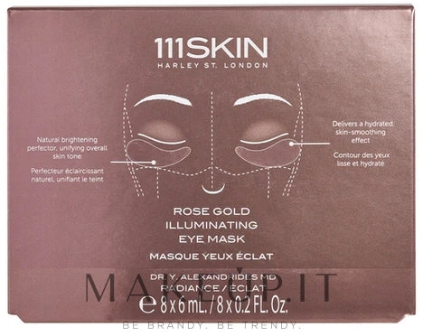 Maschera per gli occhi 111SKIN Rose Gold Illuminating Eye Mask Box 8 x 6 ml