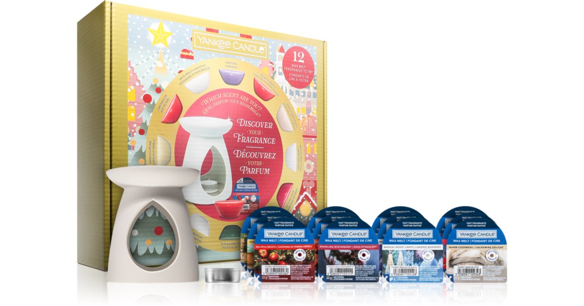 Yankee Christmas Collection Aromalamp &amp; 12 Wax Melts מארז מתנה 12 יחידות