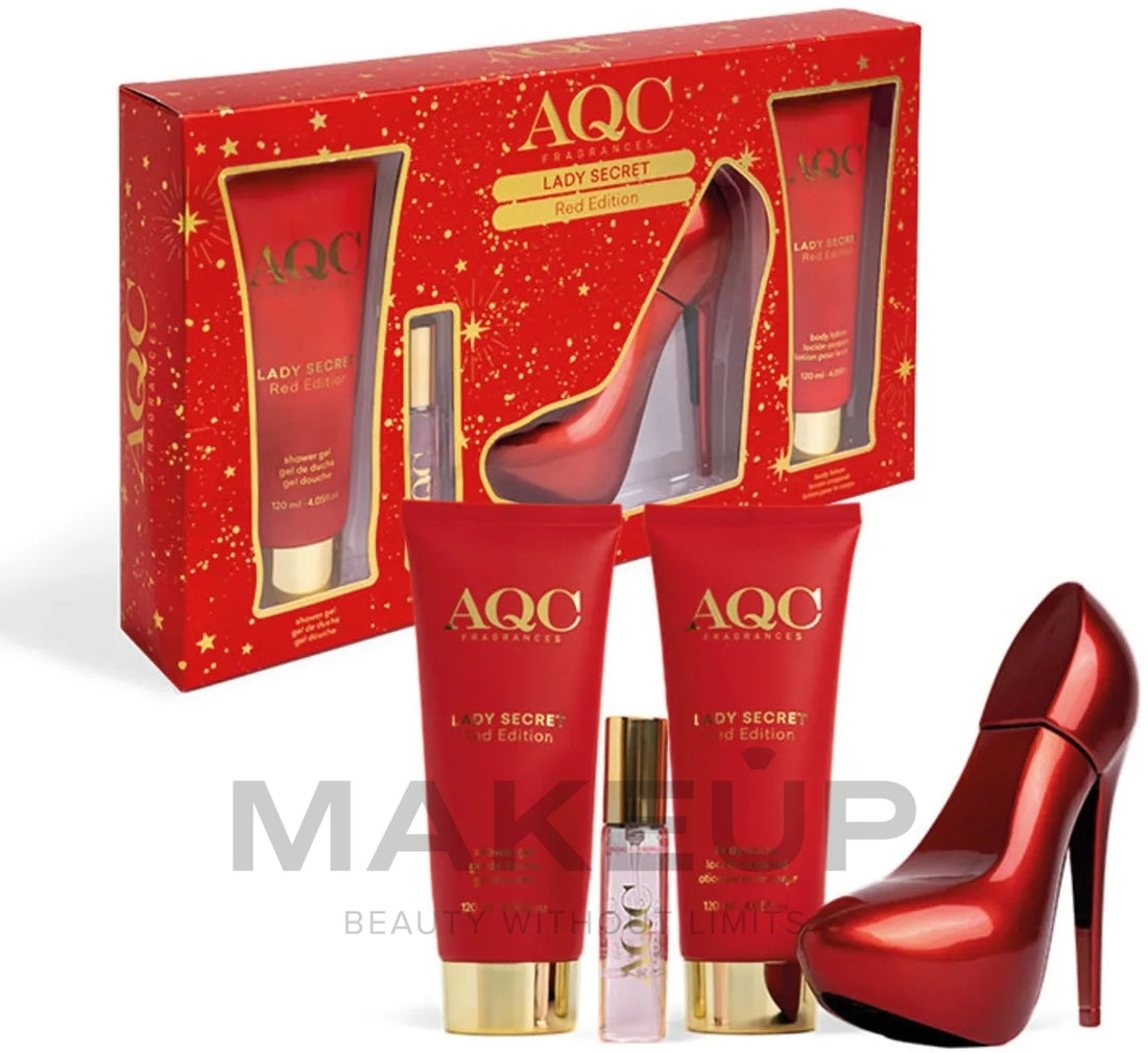 Set (edt/100 ml + edt/15 ml + sh/gel/120 ml + b/cr/120 ml) AQC Fragances Lady Secret Red