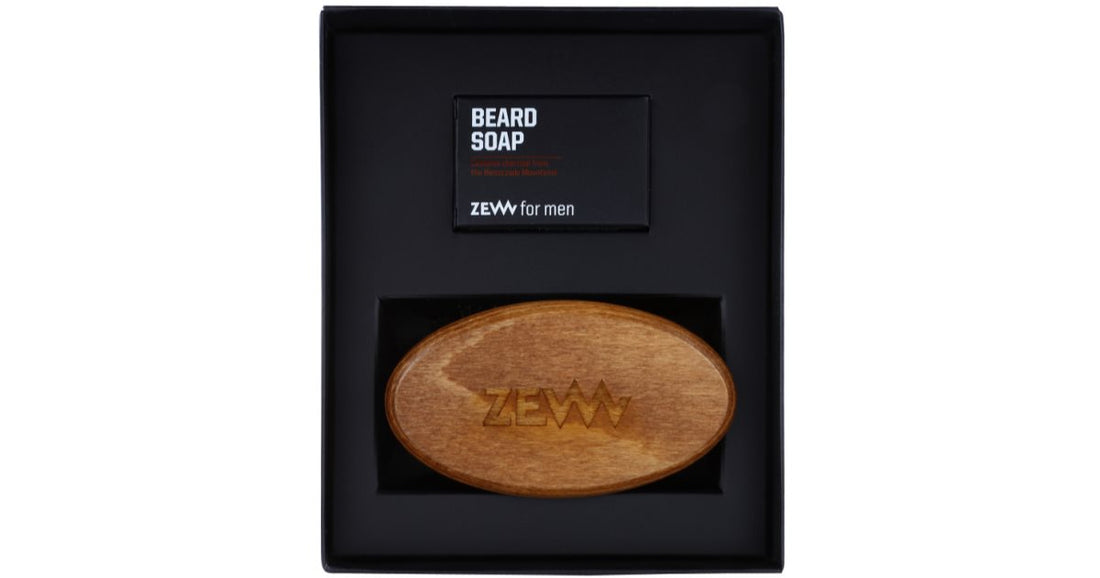 Zew SET V. confezione regalo (per la barba) per uomo sapone solido per viso e barba 85 ml + spazzola per barba 1 pz