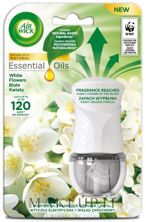 Diffusore di aromi elettrico "Fiori bianchi" Air Wick Essential Oils Electric White Flowers 19 ml